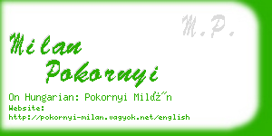 milan pokornyi business card